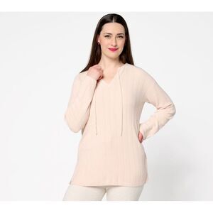 SUNNYLiFE Women's Top Sweater Sz L CozyChic Ultra Lite Variegated White A675832